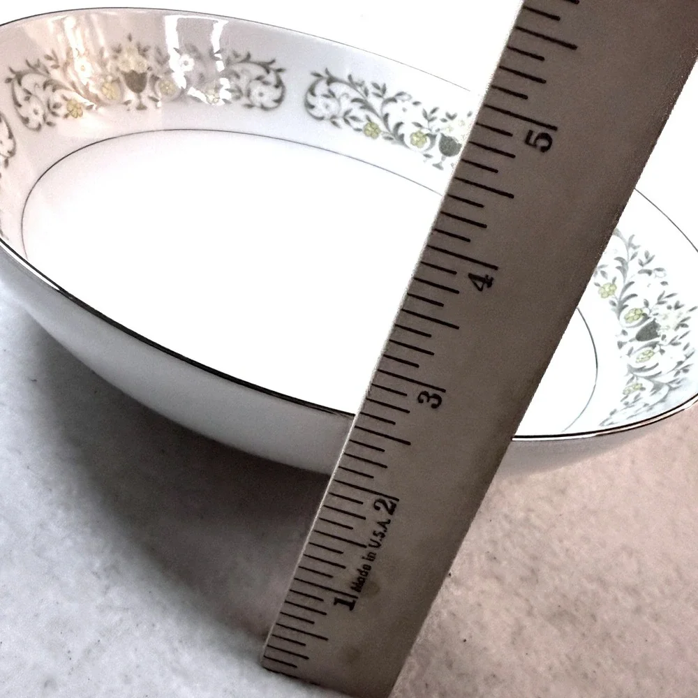 Vintage Sterling Fine China Florentine Soup Bowl 9 in Floral SET of 4 Japan MCM